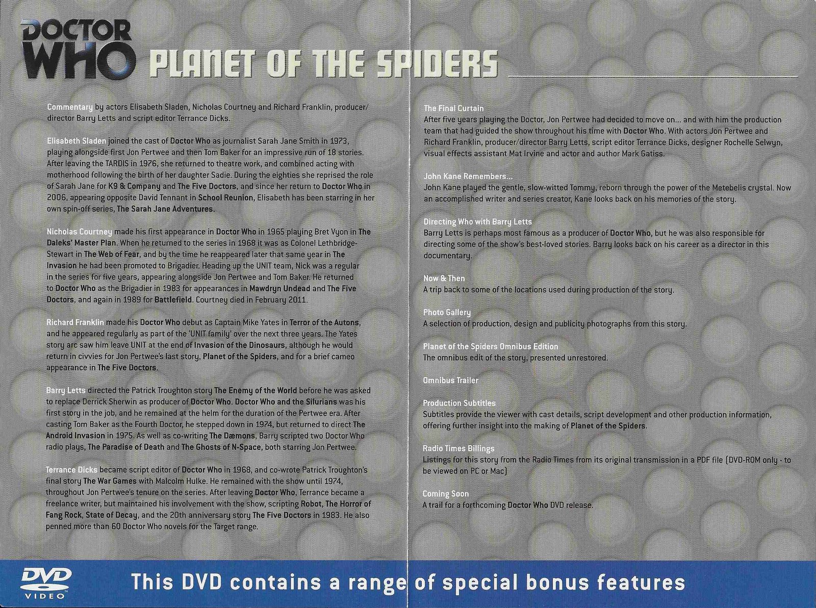 Inserts from BBCDVD 1809